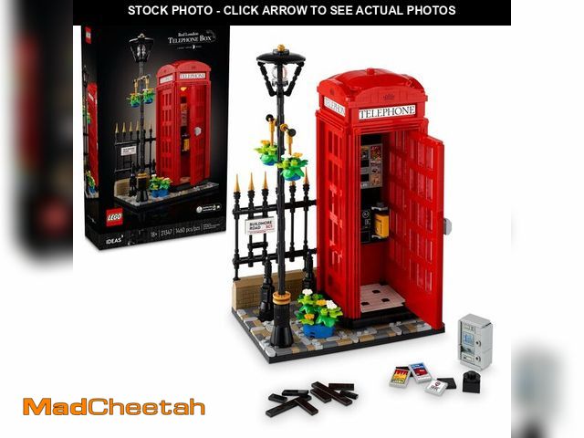 Lot 74-12702838 - LEGO Ideas Red London Telephone Box Model for Adults, London Phone Booth and Cell Phone Holder for B...