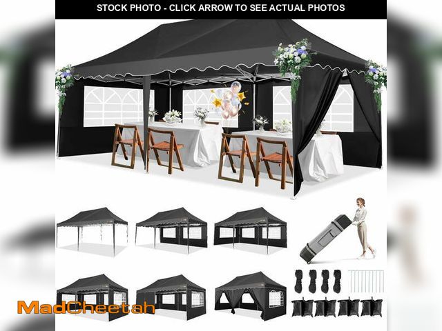 Lot 74-12636411 - COBIZI 10X20 Pop up Canopy Tent with 6 Removable Side Walls Heavy Duty,Waterproof Adjustable Outdoor...