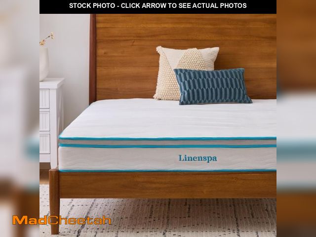 Lot 74-12292547 - Linenspa 8 Inch Memory Foam and Spring Hybrid Mattress - Medium Firm Feel - Bed in a Box - Quality C...
