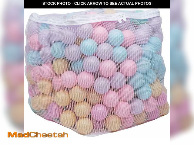Lot 74-13041882 - Basics BPA Free Crush-Proof Plastic Ball, Pit Balls with Storage Bag, Toddlers Kids 12+ Months, Pack...