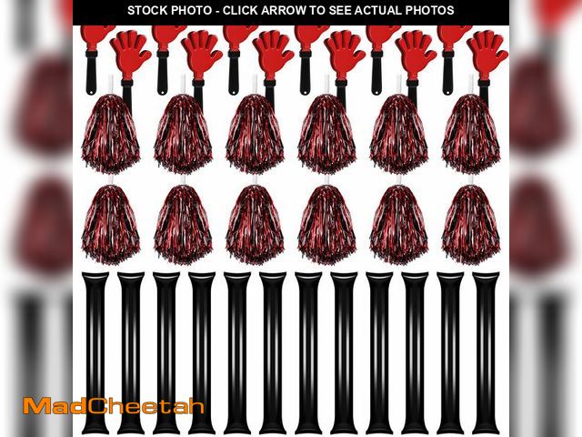 Lot 74-12705933 - Sosation 36 Pcs Team Spirit Accessories, Cheerleading Pom Poms Hand Clappers Party Favors and Thunde...