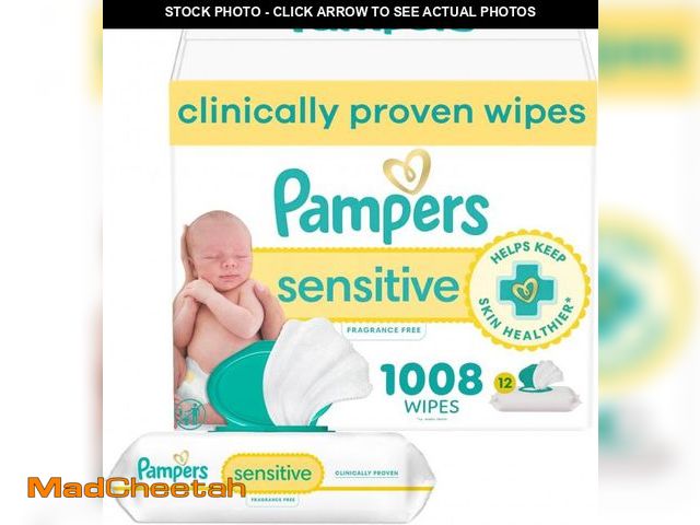 Lot 74-12096392 - Baby Wipes, Sensitive, Water Based Wipe, Clinically Proven, Hypoallergenic, and Unscented for Babies...