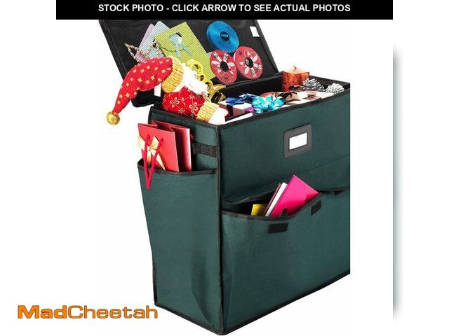 Lot 74-12664801 - Wrapping Paper Storage Center - Portable Gift Wrap Station to Stow and Organize Flat Sheets, Holiday...