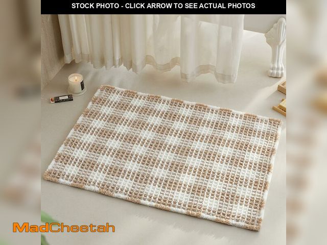 Lot 74-12718211 - TYUU Waffle Bath Mat, Boho Bathroom Rugs Non Slip Washable Absorbent Checkered Bathroom Mat Quick Dr...