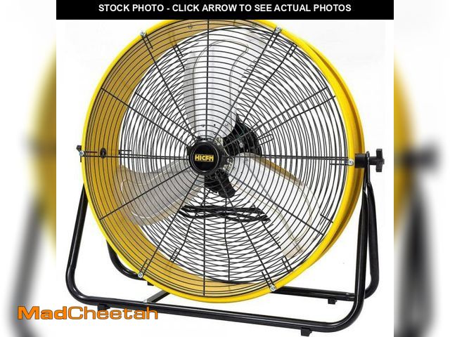 Lot 74-12054563 - Edendirect 24 in. 3-Speeds High Velocity Drum Fan in Yellow with Powerful 1/3 HP Motor, Wheels, Low ...