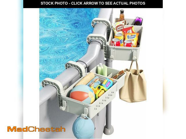Lot 74-14471693 - [PATENTED] POOLHACKER 2026 Upgrade 2 Sets Poolside Storage Basket - Original Above Ground Pool Acces...