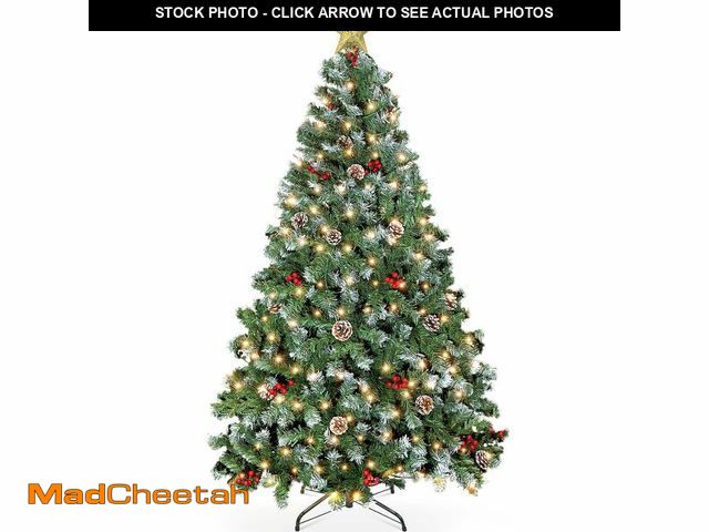 Lot 74-13045444 - GVDV 6ft Prelit Artificial Christmas Tree with 300 Warm White Lights, Full Spruce Xmas Tree for Home...