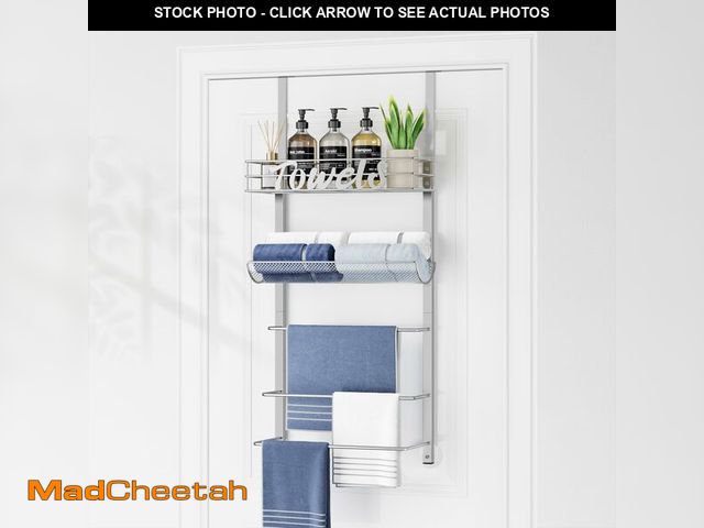 Lot 74-14272885 - SWTYMIKI Over the Door Towel Racks for Bathroom - 5-Tier Wall Mounted Bathroom Towel Storage Organiz...