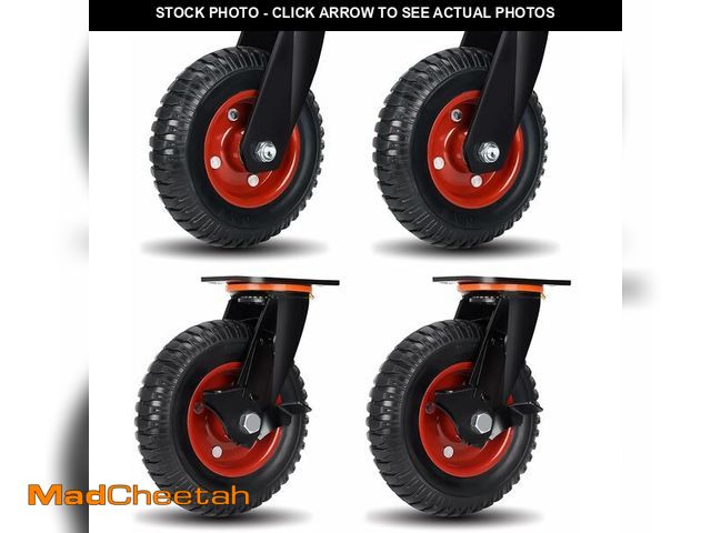 Lot 74-13836648 - ZDNEY 8"x2" Heavy Duty Casters Set of 4, 3600LBS Capacity Solid Rubber Wheels(Knobby Tread), Workben...