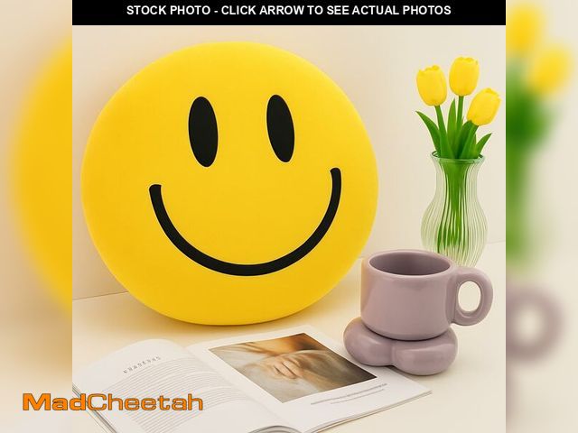 Lot 74-14064704 - Smiley Face Pillow for Cute Room Decor - Soft happy face Pillow Cushion for Kids' Party Favors -14" ...
