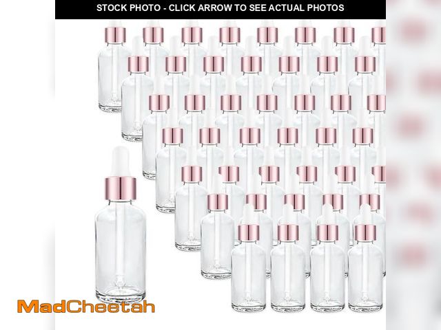 Lot 74-12215215 - Easeen 48 Pack 2oz Clear Glass Dropper Bottles, Eye Dropper Bottles with Glass Droppers for Essentia...
