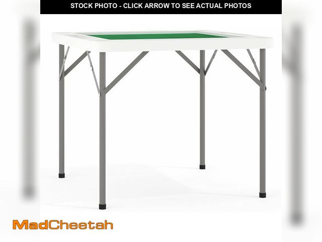 Lot 74-12664319 - Flash Furniture Silas 34.5" Square Folding Card Table with Felt Green Surface and Cup Holders, Porta...