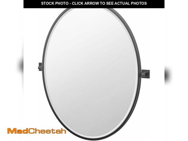 Lot 74-14068084 - Gatco 4059XFLG Elevate Framed Oval Mirror, Matte Black, 33"H - UNUSED