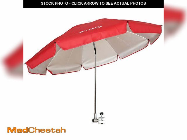 Lot 74-14370851 - AMMSUN XL 52 inch Beach Patio Chair Umbrella with Upgraded Clamp 360Â° Swivel UPF50+,Red/New - UNUSE...