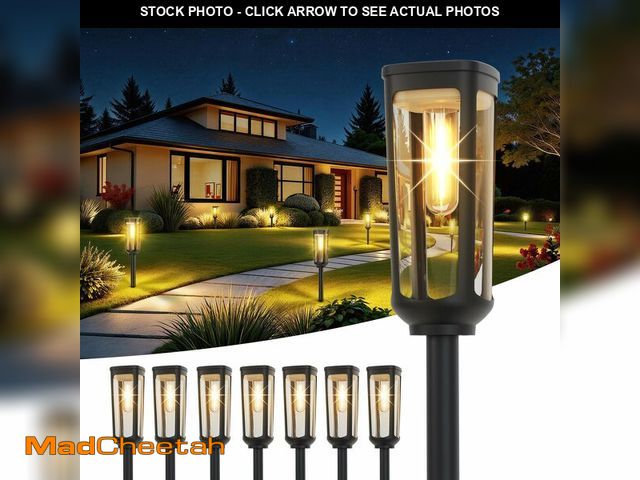 Lot 74-14268687 - JEJOT Solar Pathway Lights Outdoor Waterproof IP65, 8 Pack Warm White Solar Walkway Lights, Auto On/...