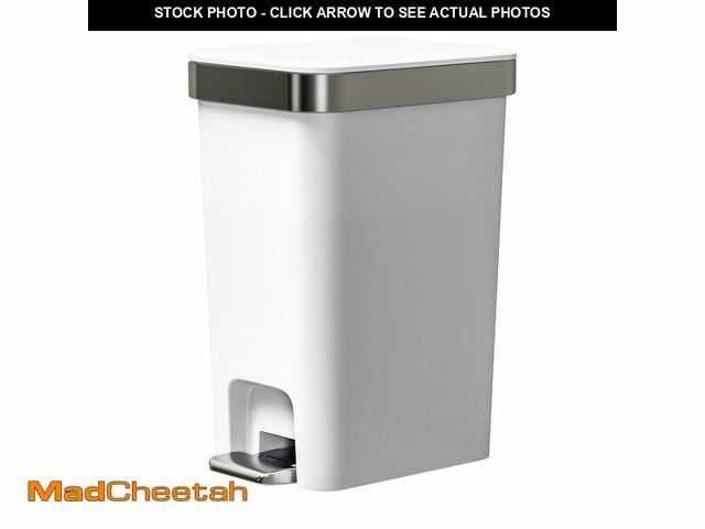 Lot 74-14151213 - onlcuk Small Bathroom Trash Can with Lid Soft Close, 10 Liter/2.6 Gallon Slim Garbage Can-Metal Step...
