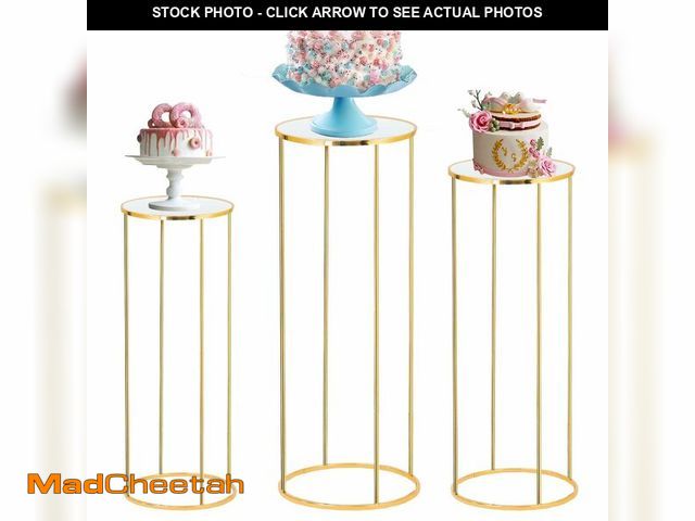 Lot 74-13948093 - Bonastella Cylinder Stands for Party, 3PCS Cylinder Pedestal Stand, Cilindros Para Fiestas Cake Tabl...