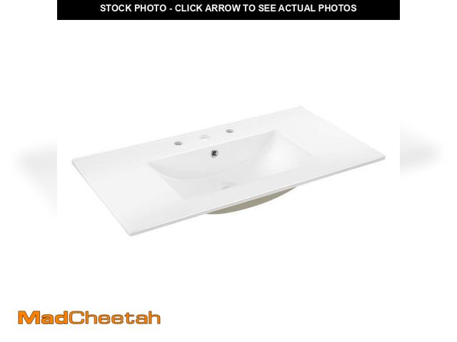 Lot 74-14355291 - JONATHAN Y Ancillary 3-Hole 36 in. W x 18.25 in. D Classic Contemporary Rectangular Ceramic Single S...