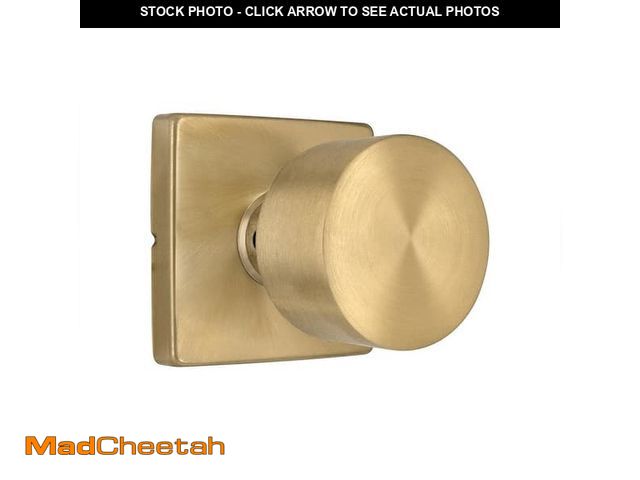 Lot 74-13688029 - Ridgeway Brushed Gold Hall/Closet Passage Door Knob with Square Rose ( 6 pack) - UNUSED