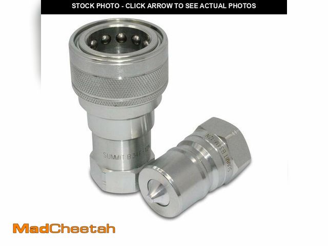 Lot 74-13630466 - Summit Hydraulics 3/4" NPT ISO 7241-B Quick Disconnect Hydraulic Coupling/Coupler Set - USED