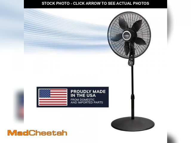 Lot 74-12529265 - Lasko 20 in. 4 Speed Oscillating Pedestal Fan for Home in Black with 90ÃâÃÂ° Oscillation, Adjust...