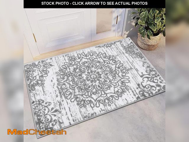 Lot 74-12307637 - HEBE Washable Area Rug - 2'x3' Non Slip Soft Distressed Medallion Bedroom Boho Living Room Accent Th...