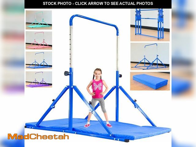 Lot 74-13419011 - MARFULA Foldable Gymnastic Bar for Kids Ages 3-12, 9 Height Levels, 200 lbs Weight Capacity, 5 Ft Le...