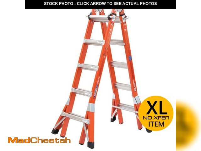 Lot 74-12855614 - Werner 22 ft. Reach Height Multi-Purpose Fiberglass PRO Ladder with 300 lbs. Load Capacity Type IA -...
