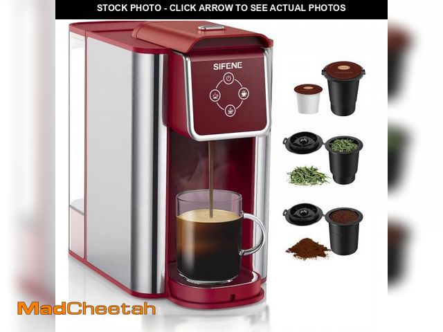 Lot 74-12442239 - SIFENE single serve coffee machine 3-in-1 pod coffee maker for k-pod capsule ground and leaf tea wit...