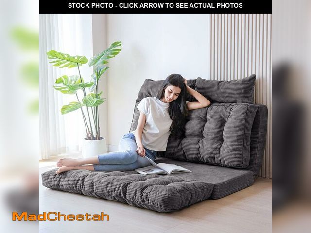 Lot 74-14305727 - MAXYOYO Folding Sofa Bed, Tufted Bean Bag Bed with Pillows Floor Couch for Adults, Extra Thick and L...