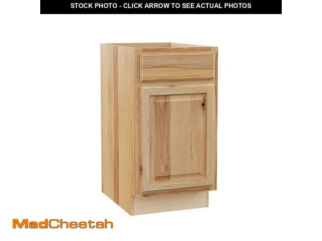 Lot 74-14327024 - Hampton Bay Hampton 18 in. W x 24 in. D x 34.5 in. H Assembled Base Kitchen Cabinet in Natural Hicko...