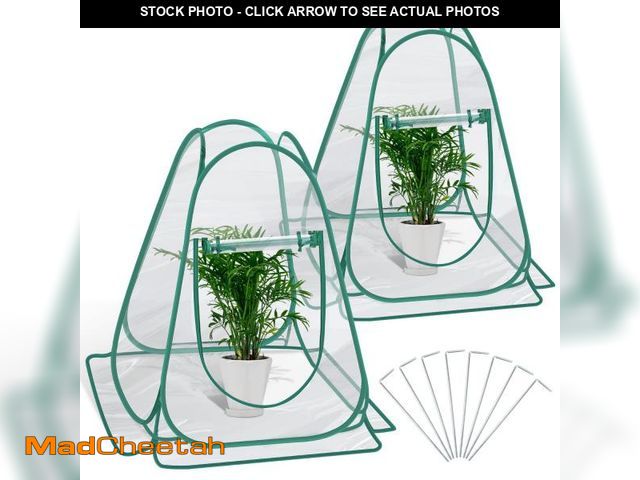 Lot 74-12129132 - Fuairmee Pop Up Greenhouse Cover, Mini Greenhouse PVC Gardening Plant 2-Pack, Portable Small Green H...