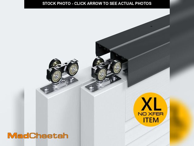 Lot 74-13789624 - EaseLife 6FT/72in Bypass Double-closing Closet Door Hardware Kit, Aluminum, Wardrobe Bypassing Syste...