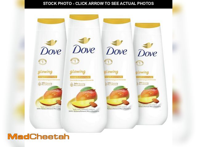 Lot 74-12602138 - Dove Body Wash Glowing Mango &amp; Almond Butter 4 Count for Renewed, Healthy-Looking Skin Gentle Sk...