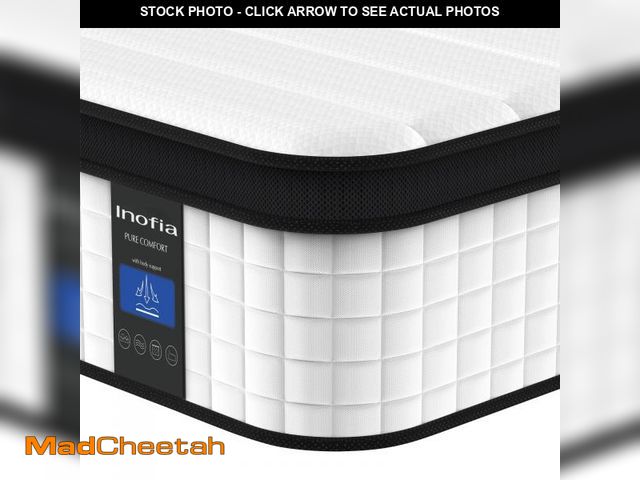 Lot 74-12242912 - Inofia Queen Mattress, 12 Inch Hybrid Innerspring Double Mattress Cool Bed with Breathable Soft Knit...