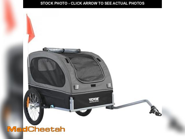 Lot 74-12098601 - VEVOR Dog Bike Trailer, Supports up to 88 lbs, Pet Cart Bicycle Carrier, Easy Folding Frame with Qui...