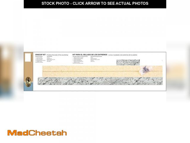 Lot 74-6815744 - Laminate Endcap Kit for Countertop with Integrated Backsplash in Calcutta Marble/Textured Gloss - UN...