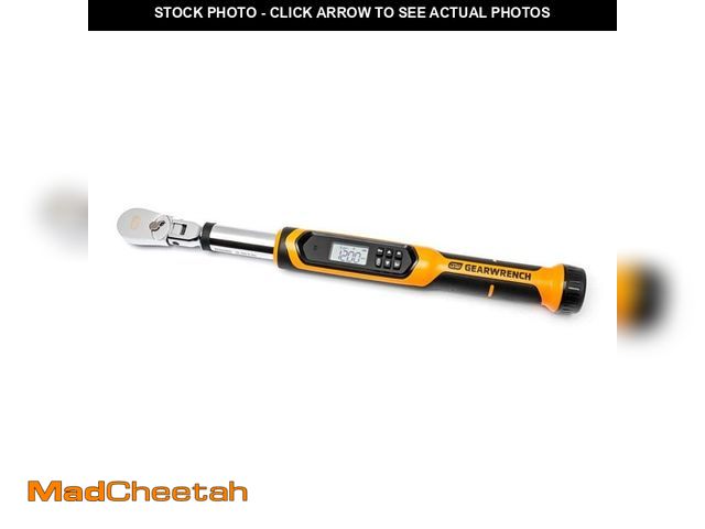 Lot 74-14390061 - GEARWRENCH 3/8 in. Drive 10-100 ft./lbs. Flex-Head Electronic Torque Wrench with Angle - USED