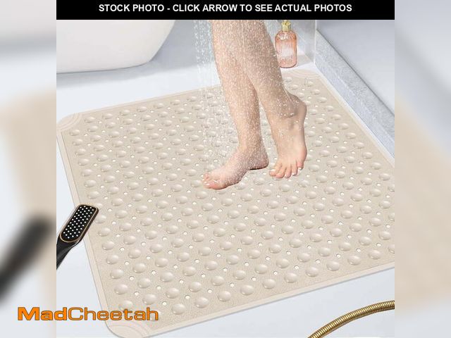 Lot 74-12548723 - OTHWAY Square Shower Mat 32x32, TPE Non Slip Shower Mat, Inside Shower Mat with Drain Holes Suction ...
