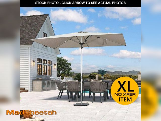 Lot 74-12465314 - PURPLE LEAF 6 ft. x 10 ft. Outdoor Patio Umbrella Silver Pole Market Table Sun Umbrellas with 8-Alum...