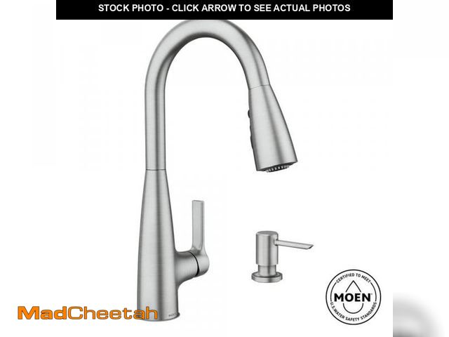 Lot 74-12163172 - MOEN Haelyn Single-Handle Pull-Down Sprayer Kitchen Faucet with Reflex and Power Boost in Spot Resis...