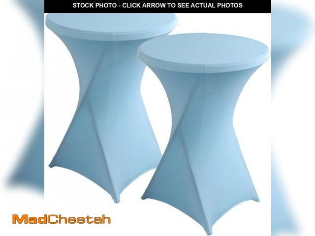 Lot 74-12327585 - iEventStar 2 Packs 30 inches 32" Highboy Cocktail Round Stretch Spandex Fitted Table Cover High Top ...