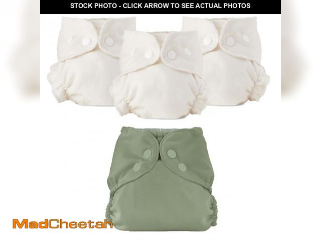 Lot 74-12306193 - Esembly Cloth Diaper Bundle Set - 3 Organic Cotton Absorbent Inners and 1 Waterproof Outer Diaper Co...
