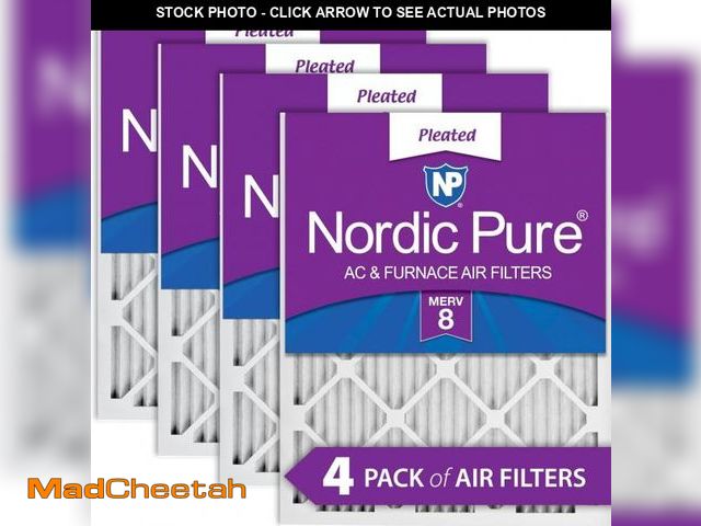 Lot 74-12137148 - Nordic Pure 16x25x1 (Actual Size: 15 1/2 x 24 1/2 x 3/4) Pleated MERV 8 Air Filters 4 Pack - UNUSED