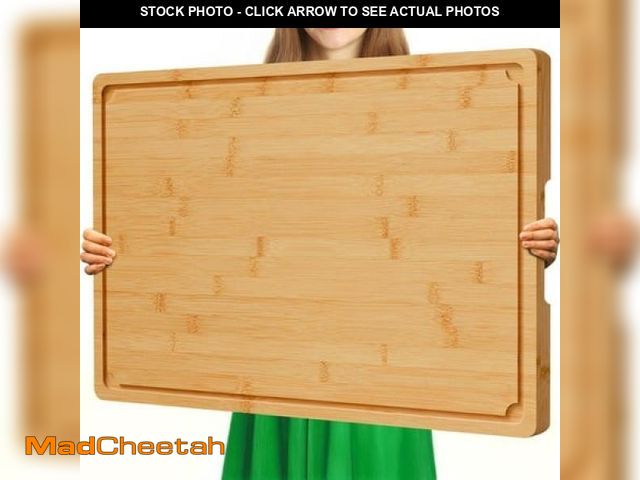 Lot 74-12166604 - Empune 30 X 20 Extra Large Bamboo Cutting Board  Wooden Chopping Board for Kitchen  Stove Top Cover ...