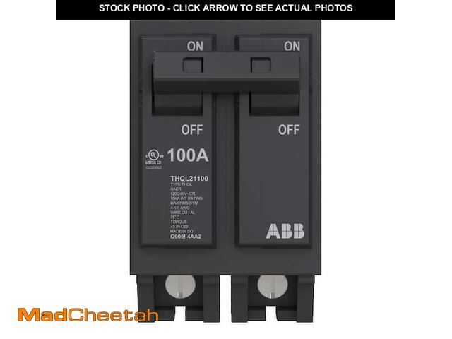 Lot 74-12529725 - ABB 100 Amp 1 in. Double-Pole Circuit Breaker (THQL21100PA) - USED