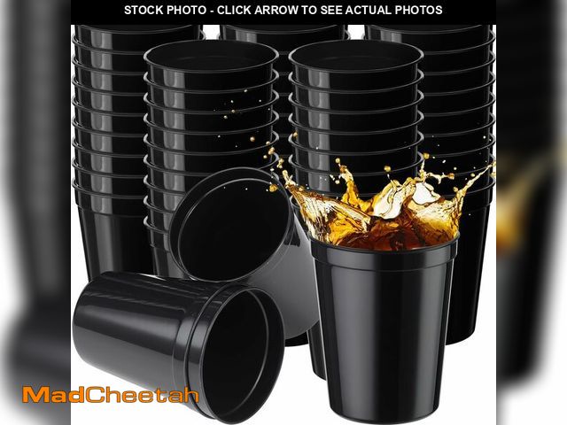 Lot 74-13550708 - Yungyan 36 Pack 16oz Stadium Cups Reusable Plastic Cups Blank Drink Tumblers for Parties, Events, DI...