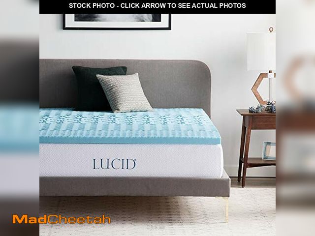 Lot 74-12633192 - LUCID Gel Infused Memory Foam Mattress Topper - 2 Inch Mattress Topper - 5 Comfort Zones Relieve Pre...
