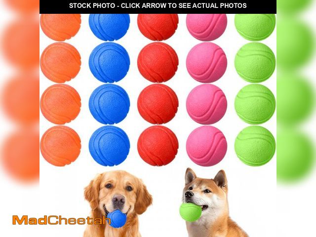 Lot 74-12217069 - Jenaai 20 Pcs Indestructible Dog Toy Balls for Aggressive Chewers Chew Resistant Solid Rubber Bouncy...