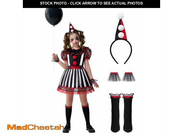 Lot 74-12705972 - Spooktacular Creations Clown Costume for Girls, Halloween Evil Clown Costume for Kids, Halloween Rol...